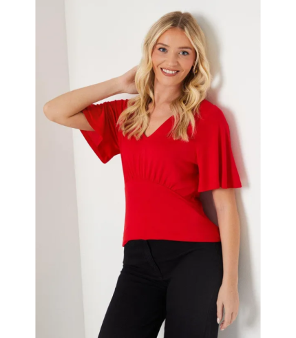 Flutter Sleeve Empire Top