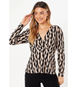 Geo Wrap Long Sleeve Top