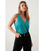 Green Spot Built Up V Neck Cami Top