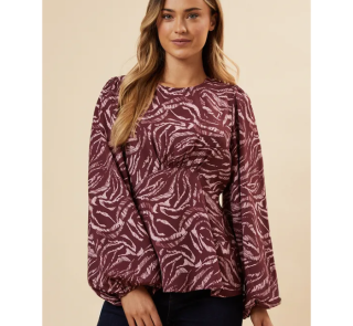 Plum Zebra Tea Blouse