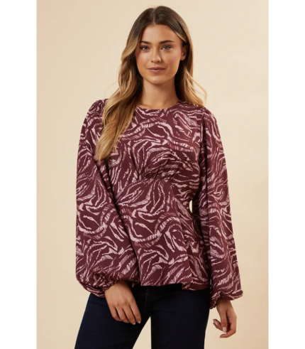 Plum Zebra Tea Blouse