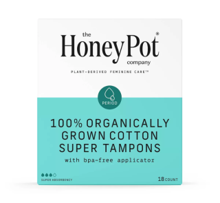 The Honey Pot Company, Organic Cotton Super Applicator Tampons - 18ct