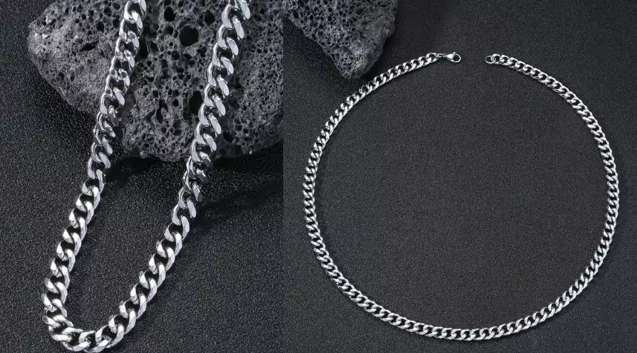 1pc Men's Stainless Steel Cuban Link Chain Necklace