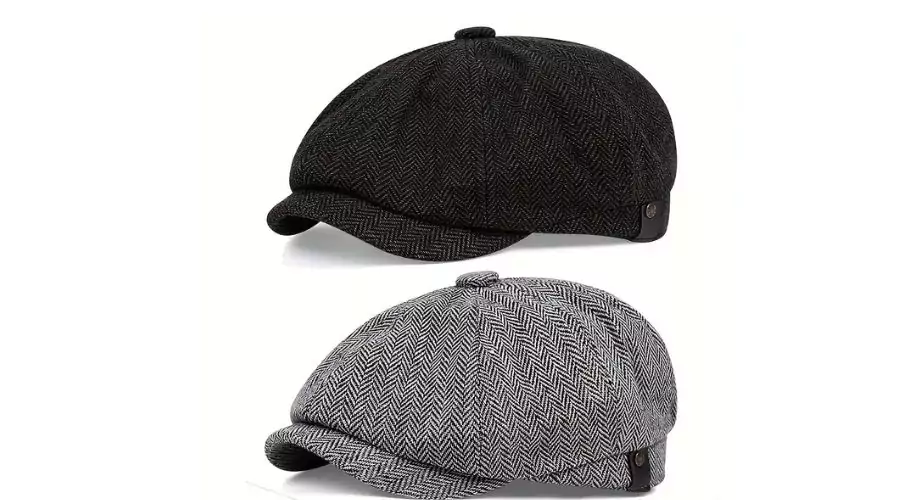 2pcs Solid Color Berets, Elegant Retro Classic Newsboy Hats for Men