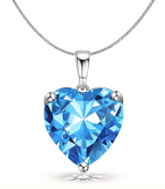 HighSpark 925 Silver Solitaire Heart Pendant with Chain For Women